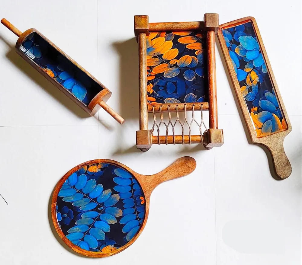 Countryside Khaat Serving Platter- set of 4