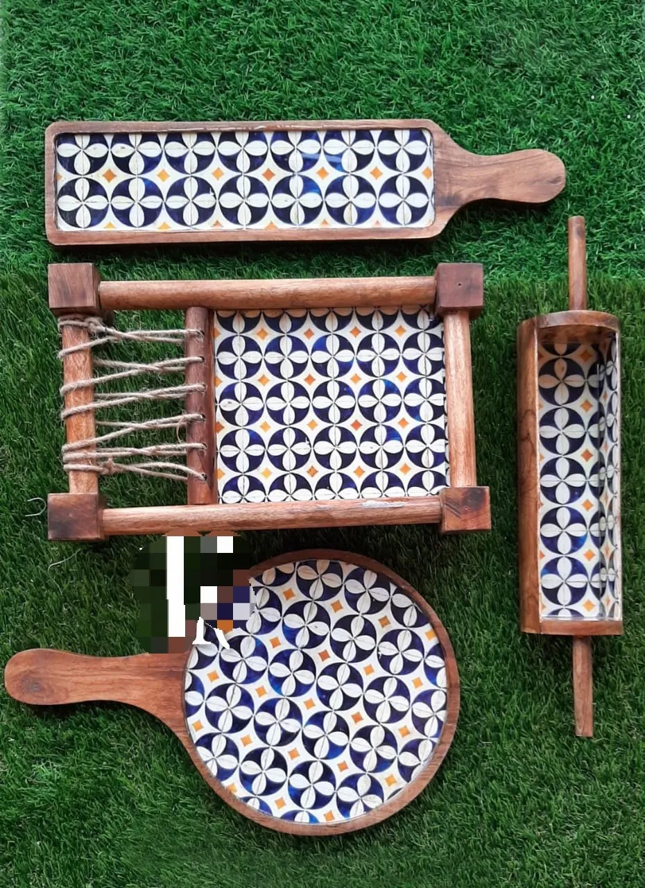 Countryside Khaat Serving Platter- set of 4