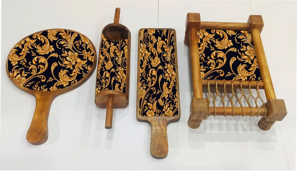 Countryside Khaat Serving Platter- set of 4