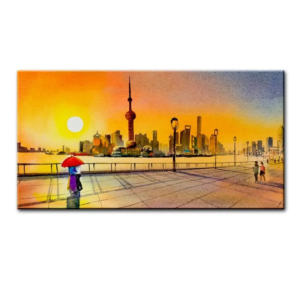 Couple Beautiful Scenery Canvas Printed Painting With Frame