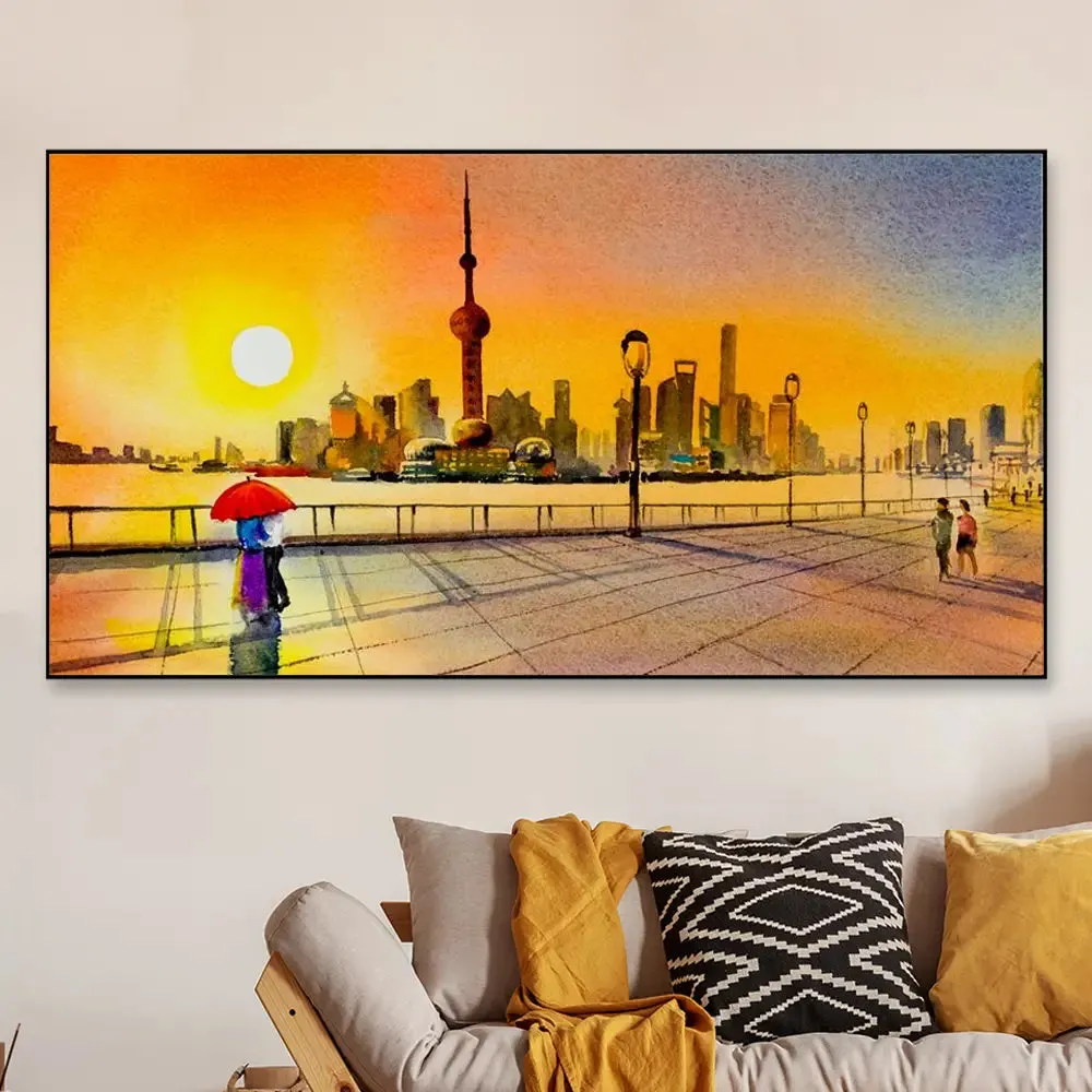 Couple Beautiful Scenery Canvas Printed Painting With Frame
