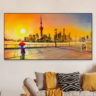 Couple Beautiful Scenery Canvas Printed Painting