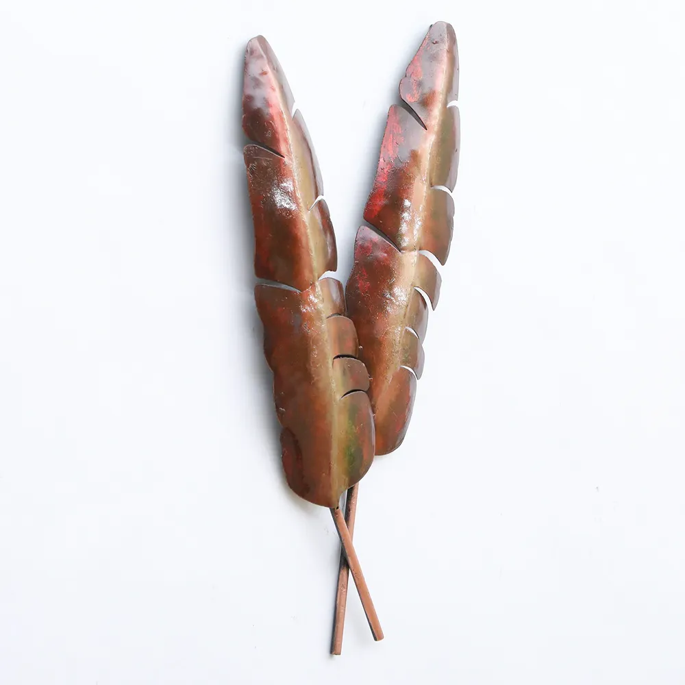 Couple Of Exotic Leaf Strands Metal Wall Art