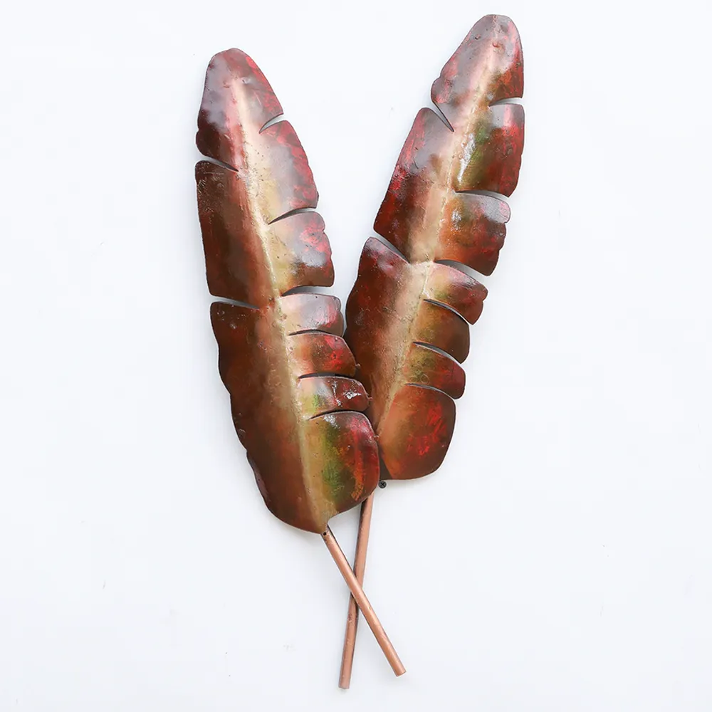Couple Of Exotic Leaf Strands Metal Wall Art