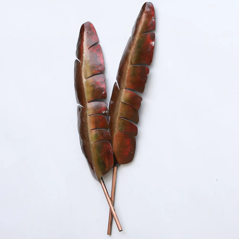 Couple Of Exotic Leaf Strands Metal Wall Art