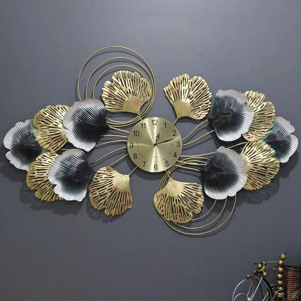 Covering Golden Petals Metal Wall Clock