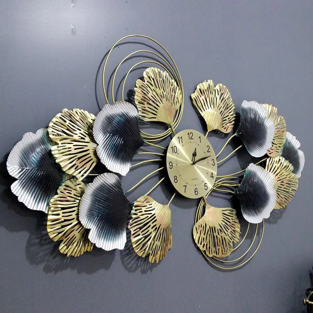 Covering Golden Petals Metal Wall Clock