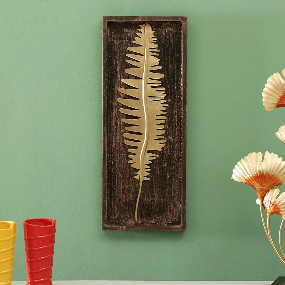 Crafted Bay Leaf On Mdf Metal Wall Art