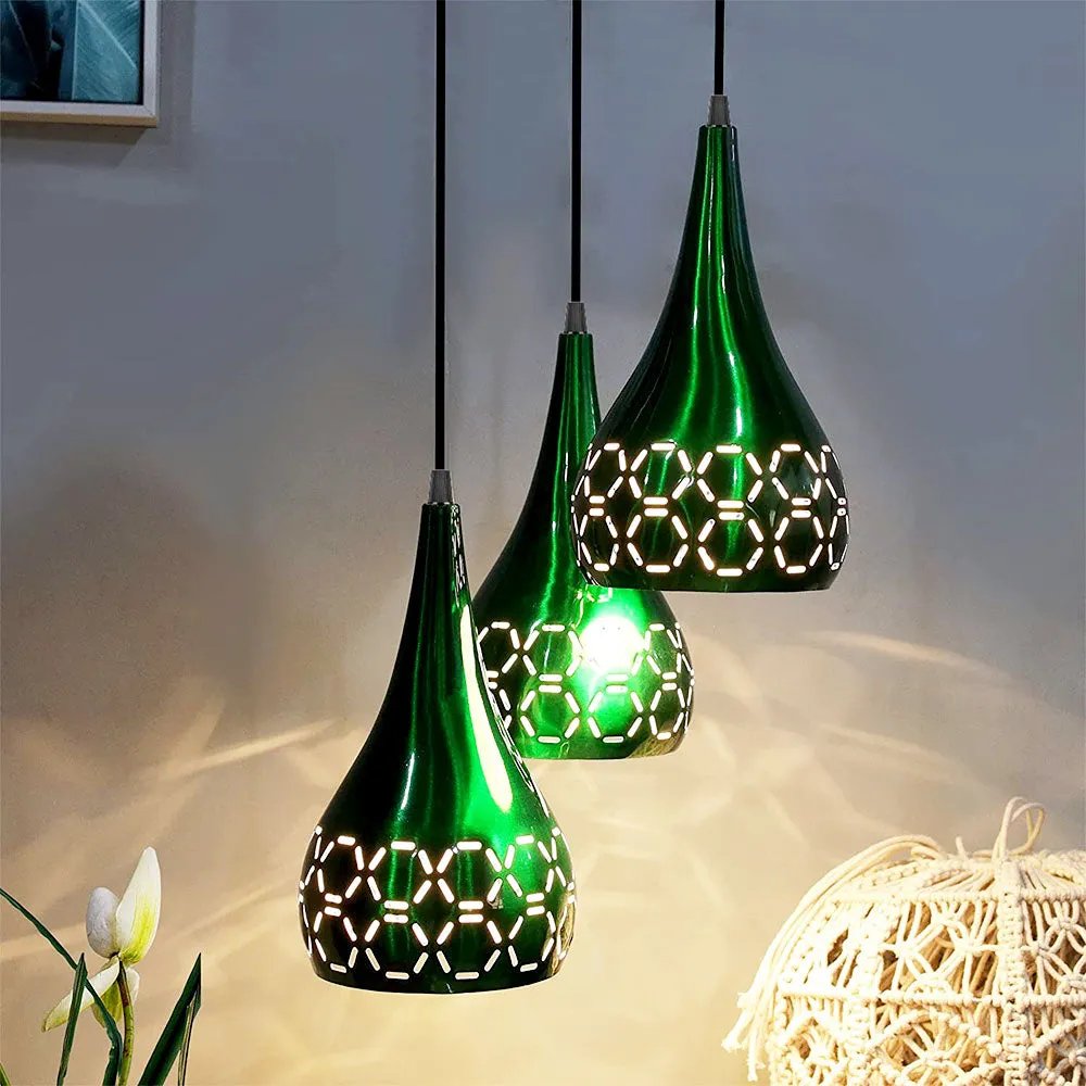 Crafted Green Trio Designer Ceiling Lamp