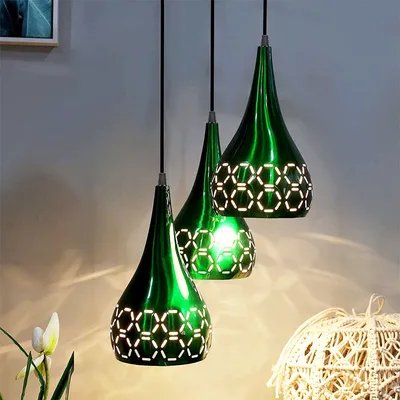 Crafted Green Trio Designer Ceiling Lamp