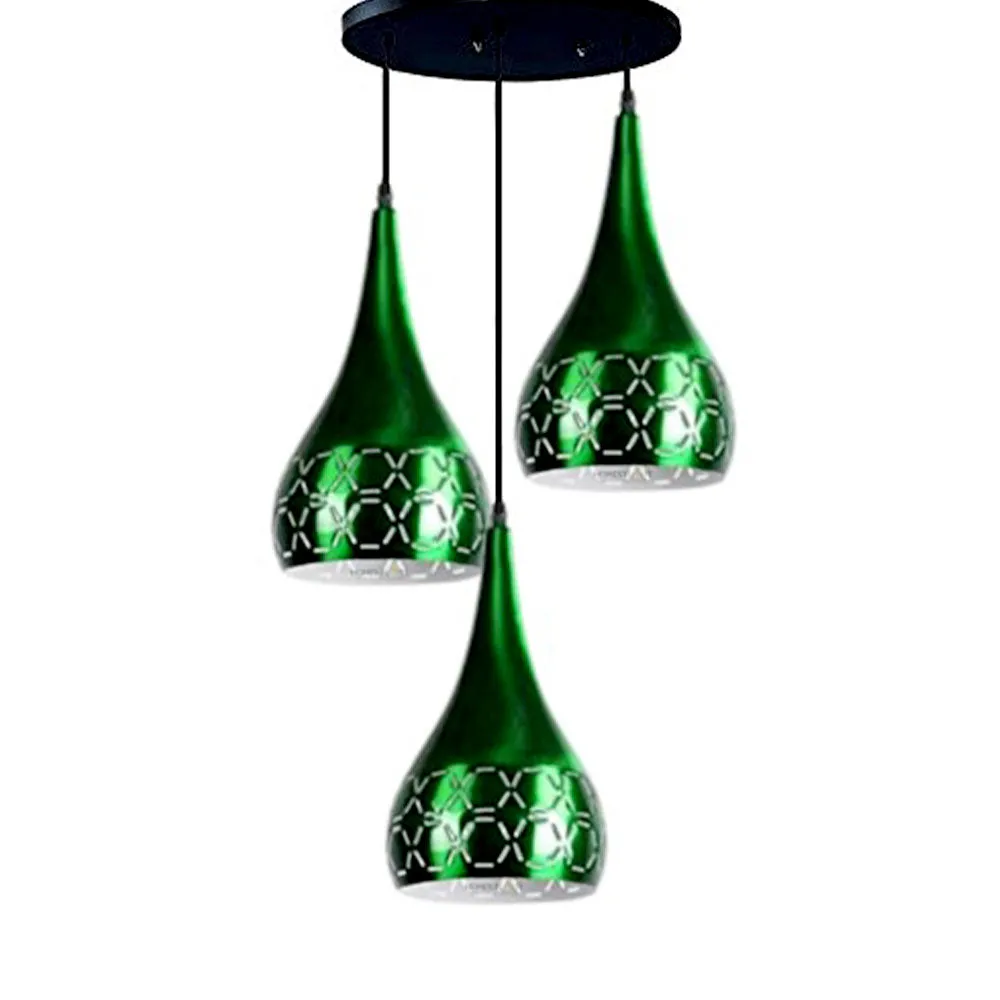 Crafted Green Trio Designer Ceiling Lamp