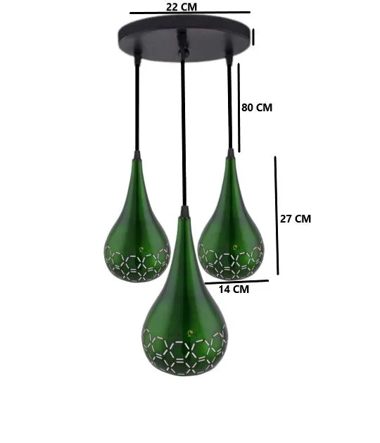 Crafted Green Trio Designer Ceiling Lamp