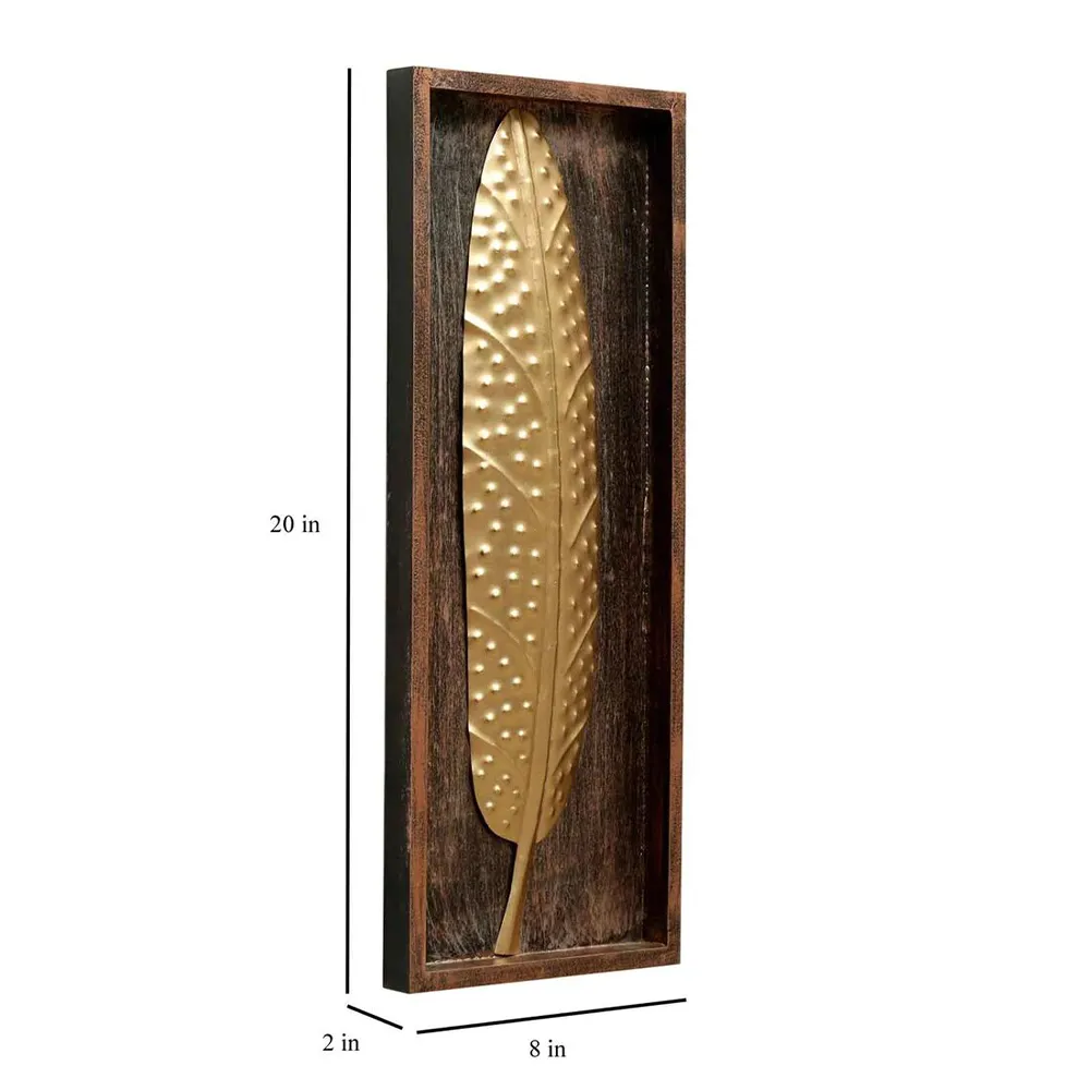 Crafted Hale Leaf On Mdf Metal Wall Art