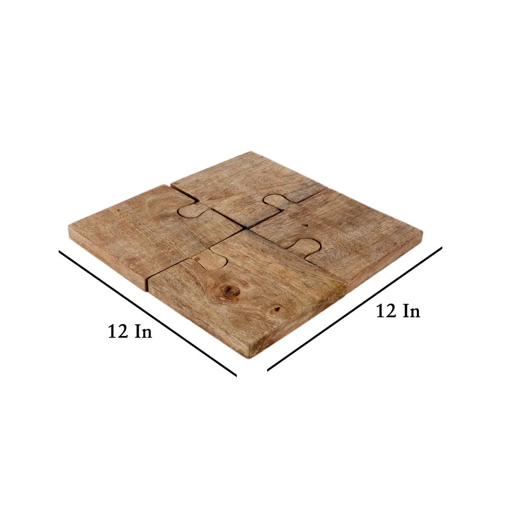 Crafted Mangowood Puzzle Snacks Platter