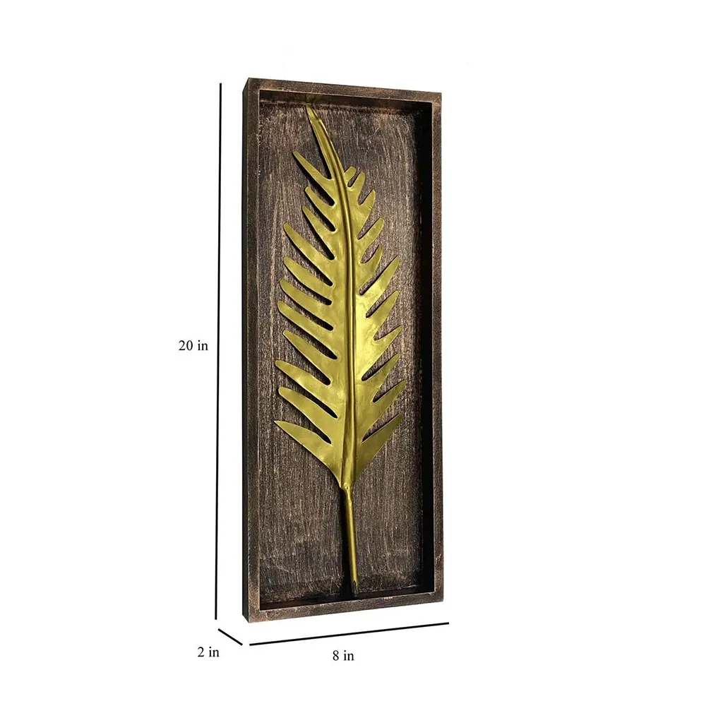 Crafted Tally Leaf On Mdf Metal Wall Art
