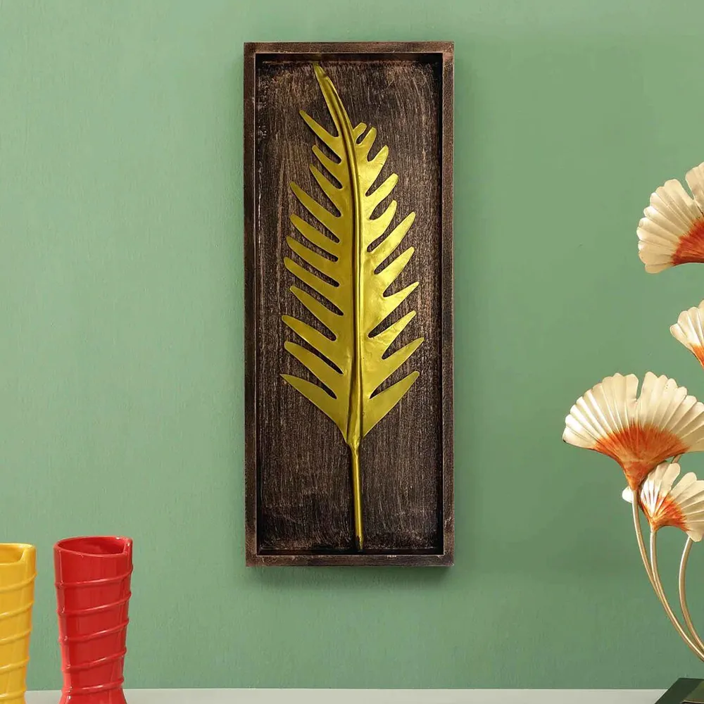 Crafted Tally Leaf On Mdf Metal Wall Art