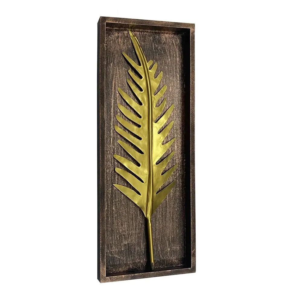 Crafted Tally Leaf On Mdf Metal Wall Art