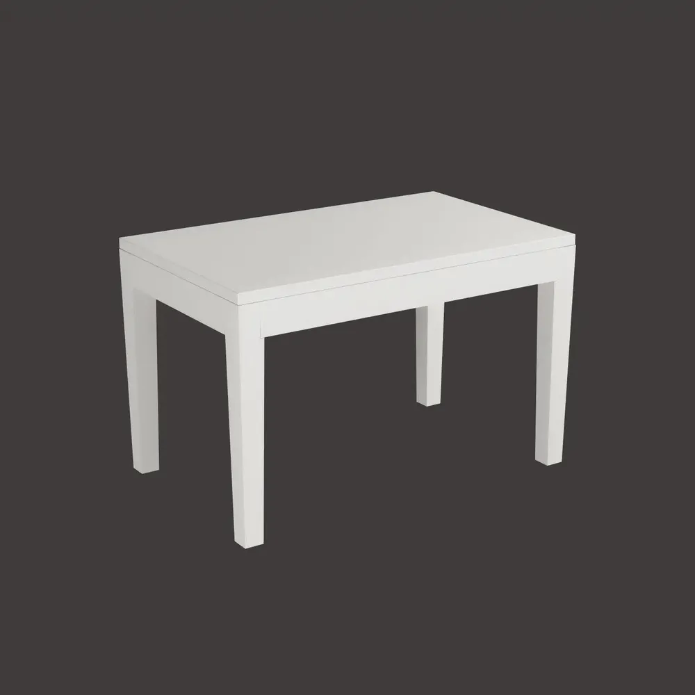Crafted White European Style Mangowood Dining Table 4 Seater With Single Settee (Seating Bench)