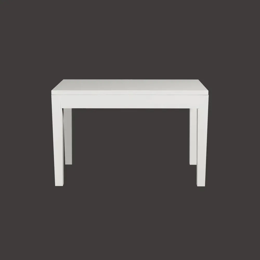 Crafted White European Style Mangowood Dining Table 4 Seater With Single Settee (Seating Bench)
