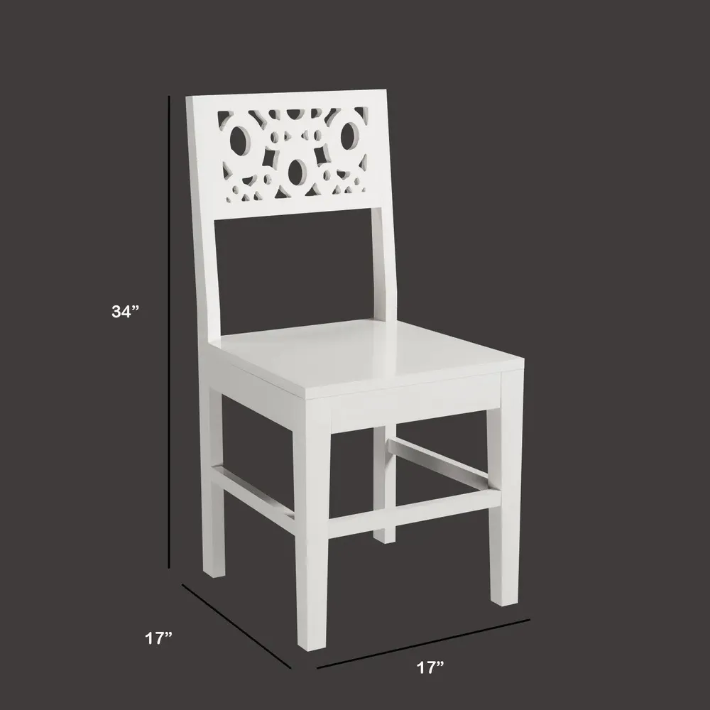 Crafted White European Style Mangowood Dining Table 4 Seater With Single Settee (Seating Bench)