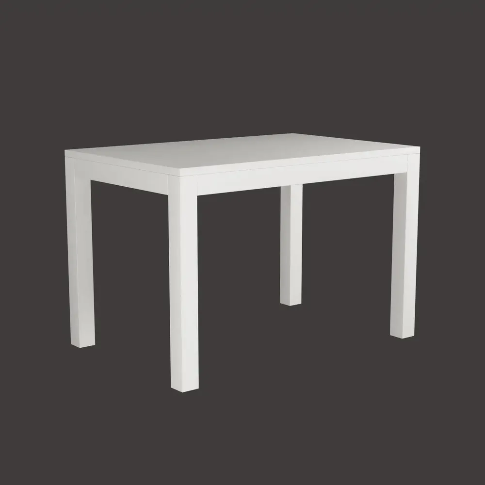 Crafted White European Style Mangowood Dining Table 4 Seater With Single Settee (Seating Bench)