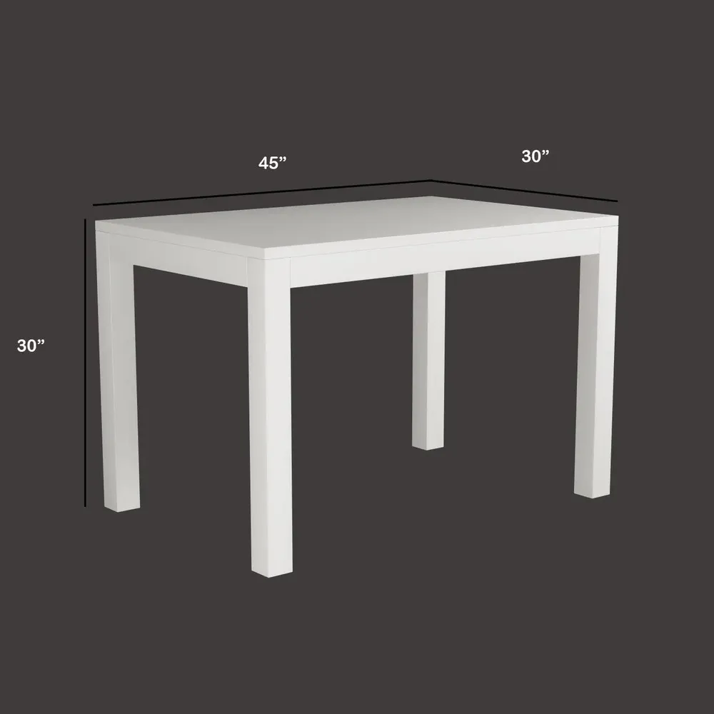 Crafted White European Style Mangowood Dining Table 4 Seater With Single Settee (Seating Bench)