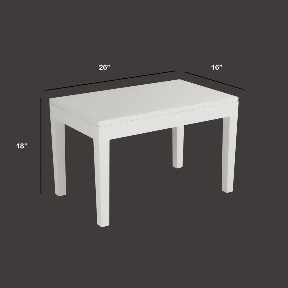 Crafted White European Style Mangowood Dining Table 4 Seater With Single Settee (Seating Bench)