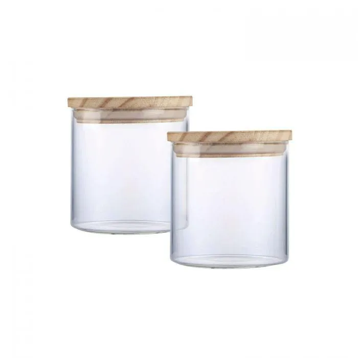 Crafty Wooden Lid Container (Set of 2)