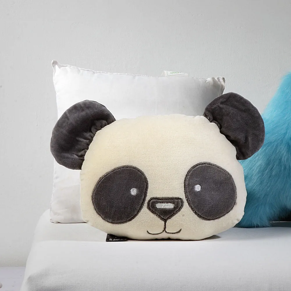 Crazy Panda Pink and Grey 100% Cotton Cushion Cover Set Of 1