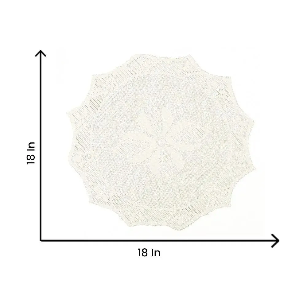 Cream Designer Polyester Placemat Set Of 6