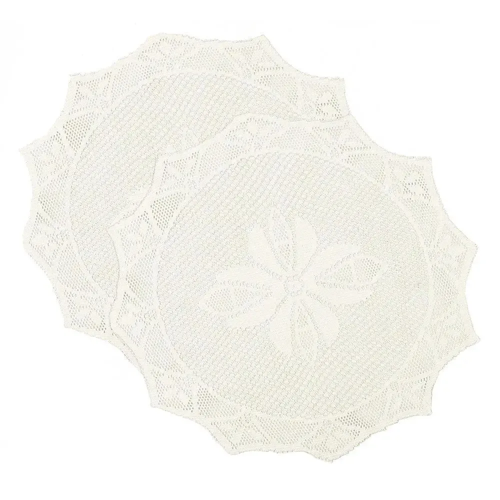 Cream Designer Polyester Placemat Set Of 6