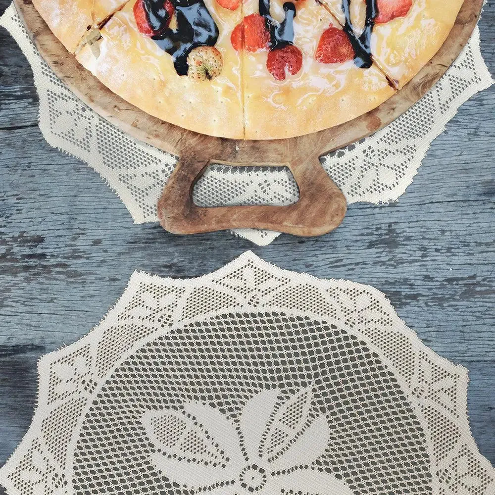 Cream Designer Polyester Placemat Set Of 6