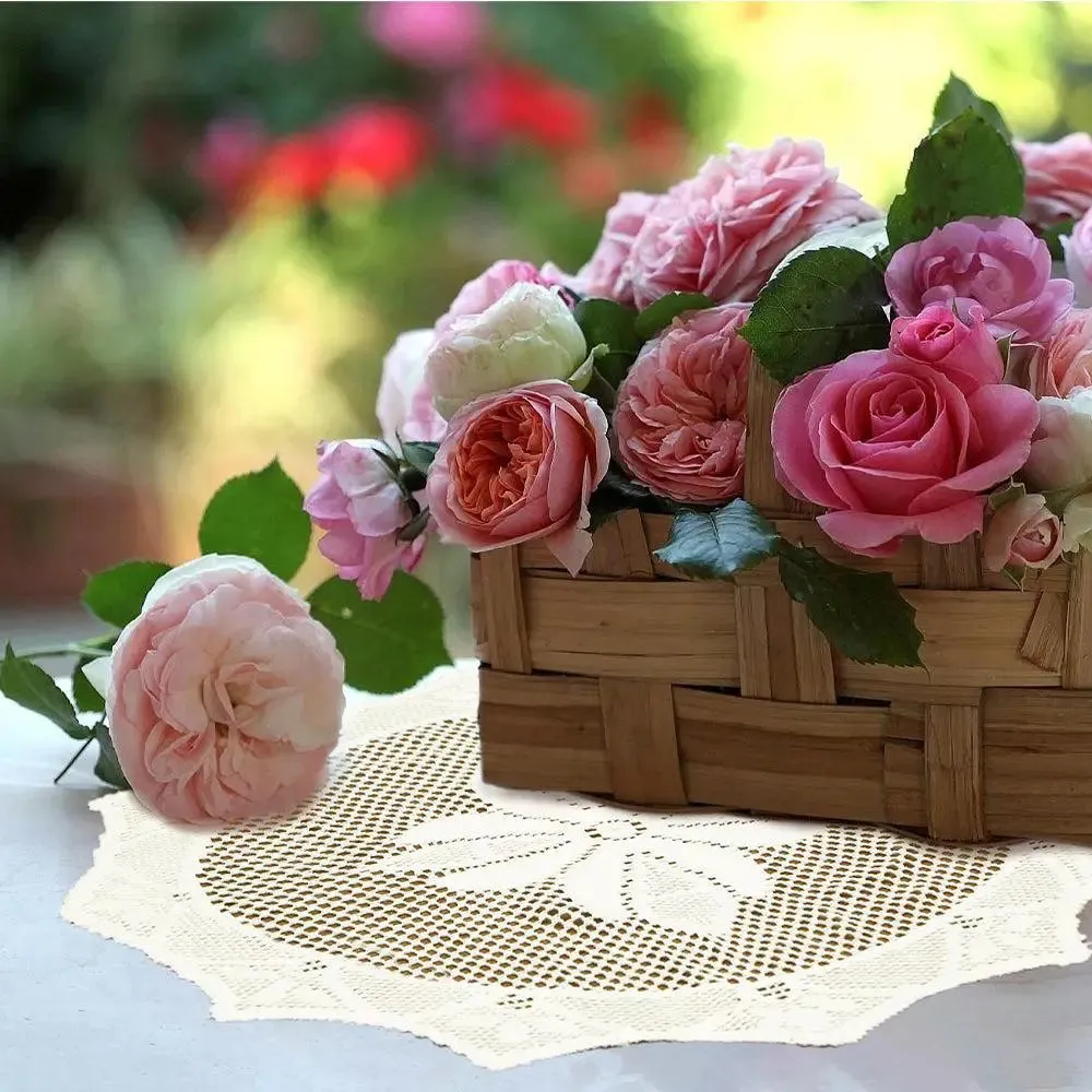 Cream Designer Polyester Placemat Set Of 6