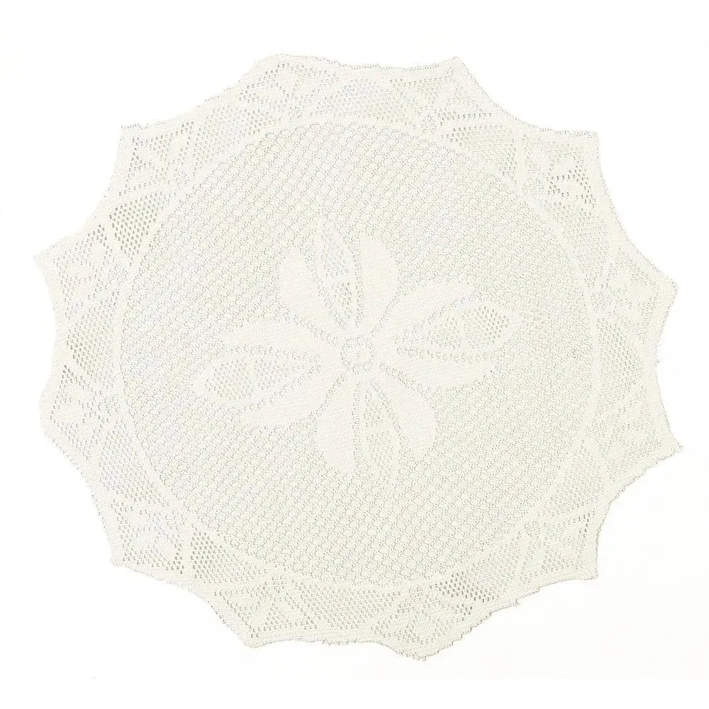 Cream Designer Polyester Placemat Set Of 6