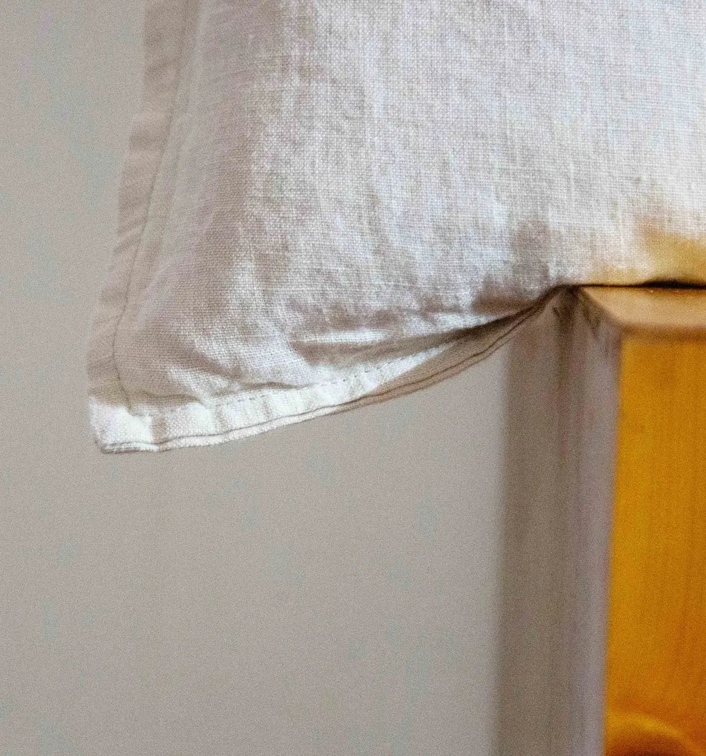 Cream White Linen Pillow Cover (Set of 2)