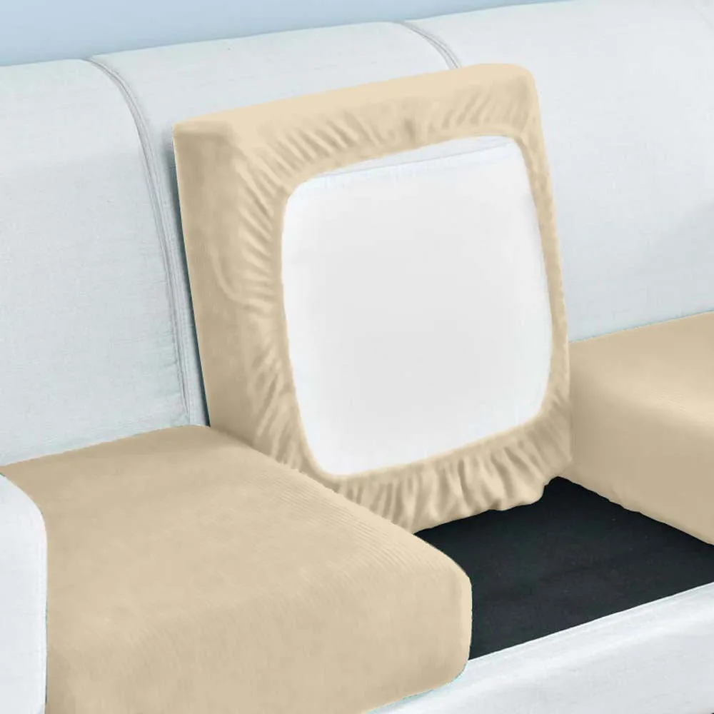 Creamy Layer Beige Strechable Sofa Seat Cover Set of 2/4/6/8 Pack of 2