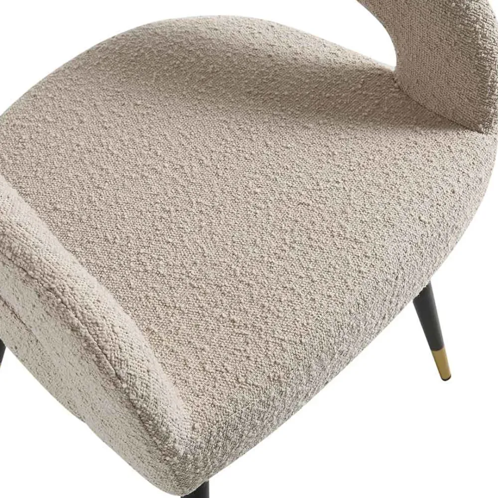 Creamy Wave Boucle Accent Chair Single