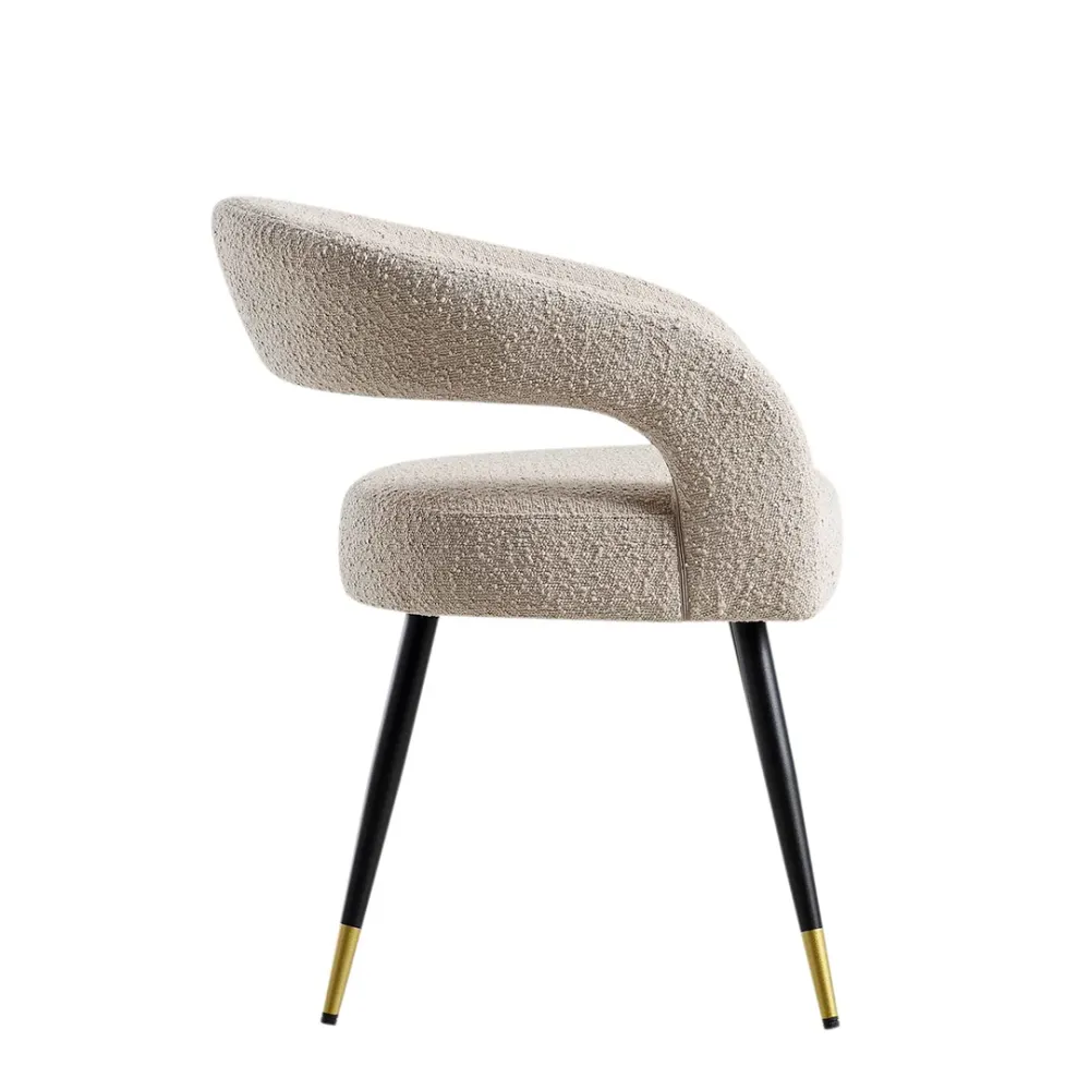 Creamy Wave Boucle Accent Chair Single