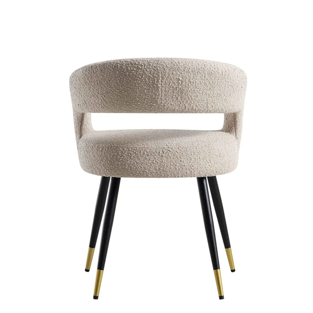 Creamy Wave Boucle Accent Chair Single