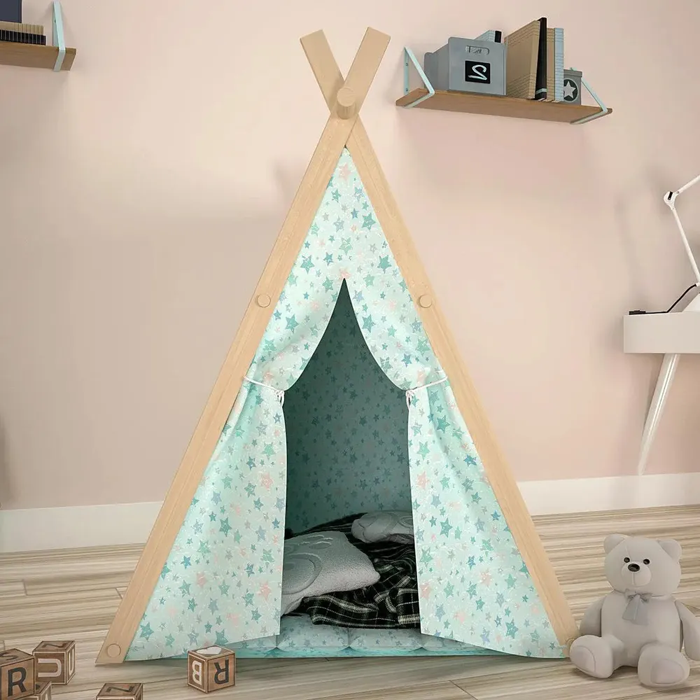 Creative Canvas Multicolour Kids Tent House (Sky Blue)