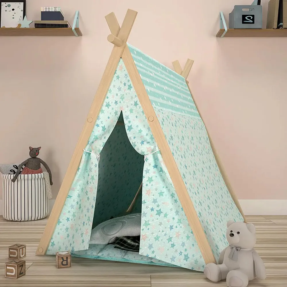 Creative Canvas Multicolour Kids Tent House (Sky Blue)