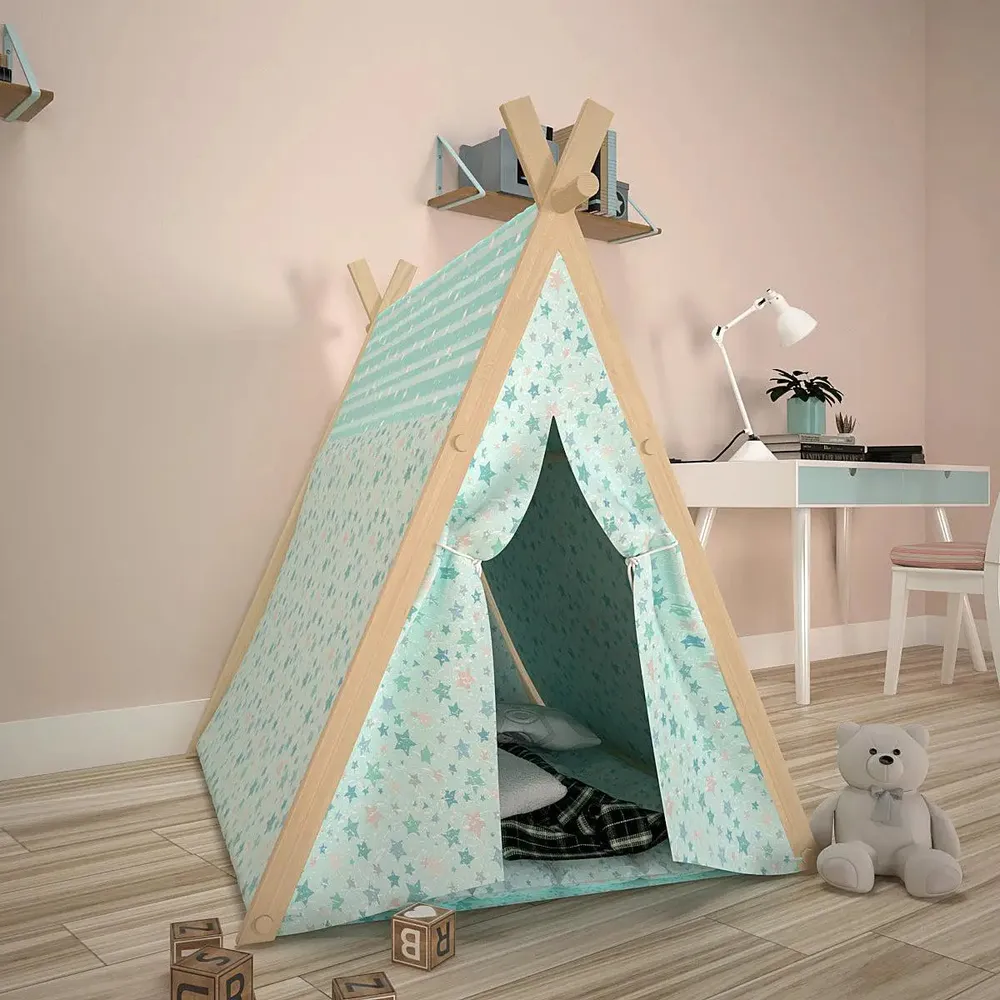 Creative Canvas Multicolour Kids Tent House (Sky Blue)