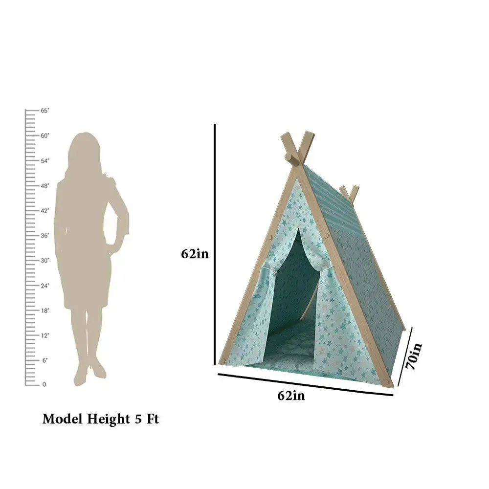 Creative Canvas Multicolour Kids Tent House (Sky Blue)