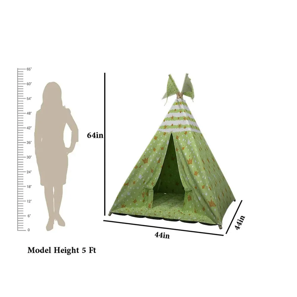 Creative Canvas Teepee Multicolour Kids Tent House (Green)