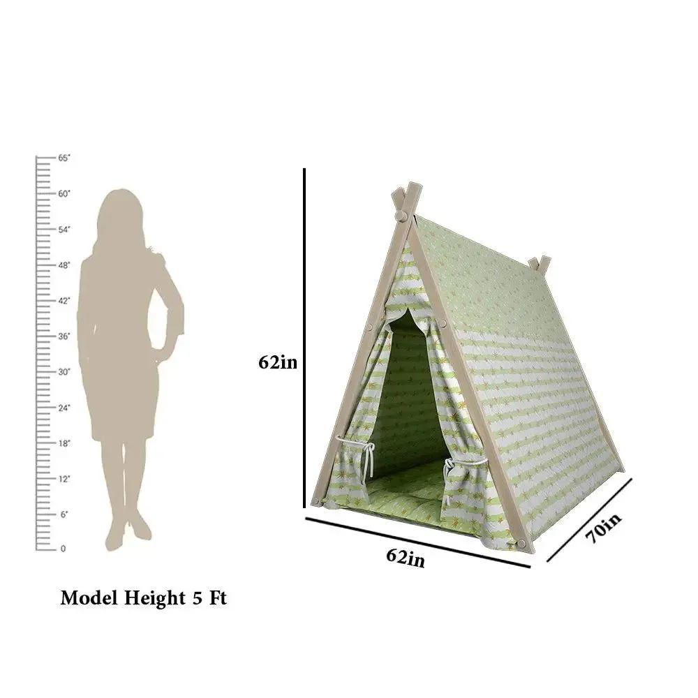 Creative Canvas Teepee Multicolour Kids Tent House (Light Green)