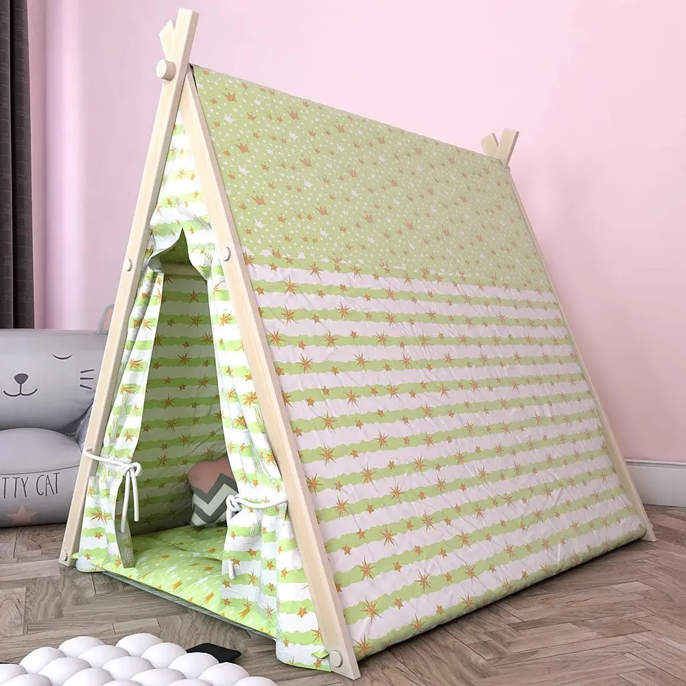 Creative Canvas Teepee Multicolour Kids Tent House (Light Green)