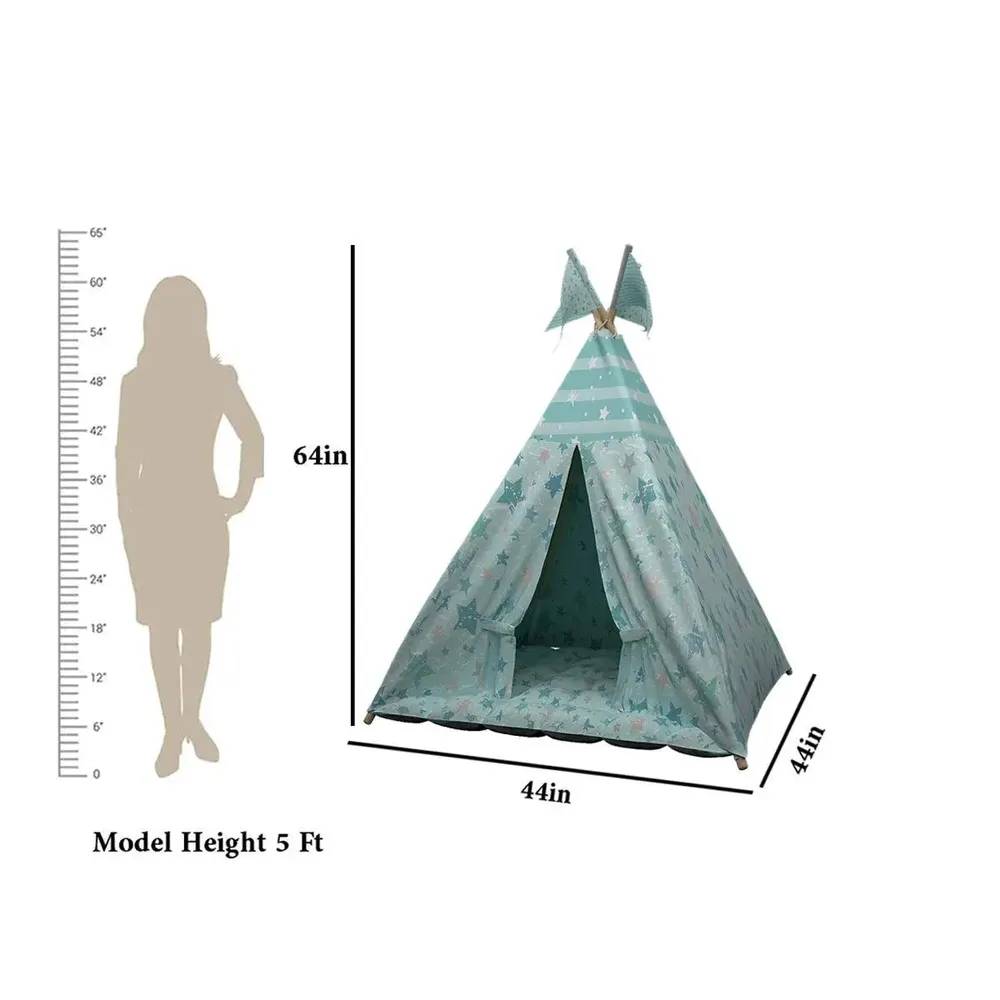 Creative Canvas Teepee Multicolour Kids Tent House (Sky Blue)
