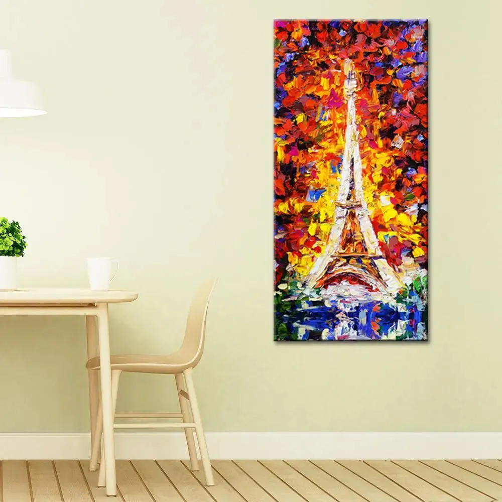 Creative Eiffel Tower Vertical Wall Painting