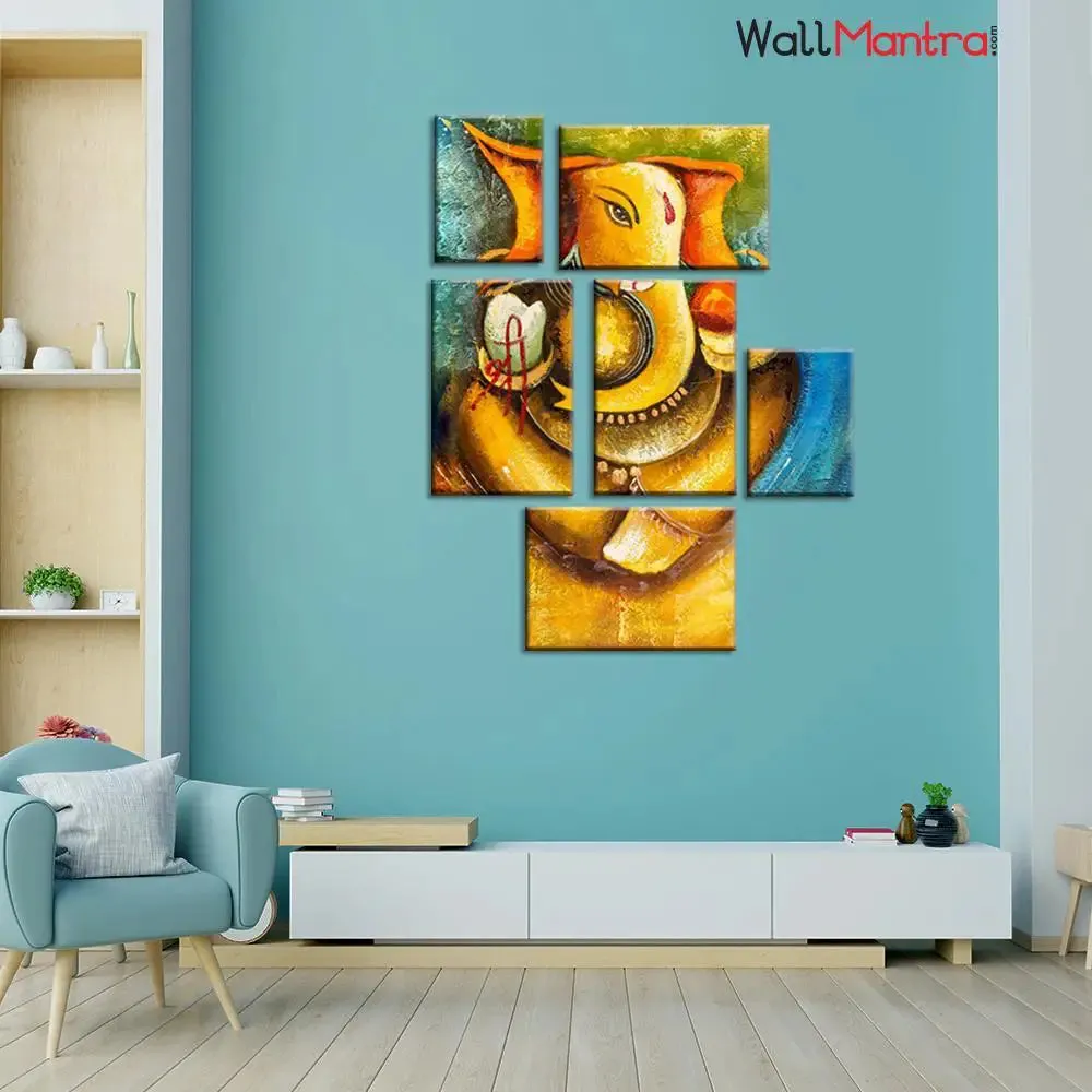 Creative Ganesha 6 PCS Canvas Wall Art Painting