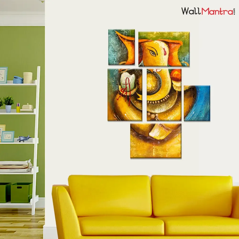 Creative Ganesha 6 PCS Canvas Wall Art Painting